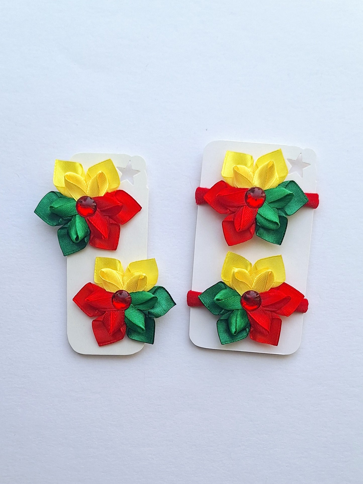 Sagučiai ir gumytės į plaukus - trispalvė.