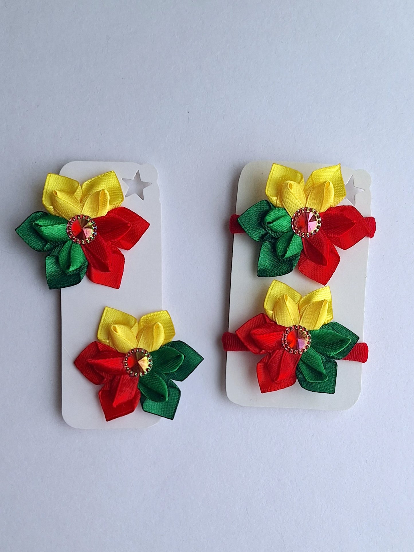 Sagučiai ir gumytės į plaukus  - trispalvė.