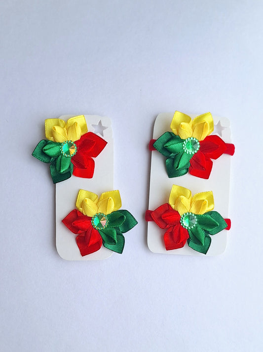 Sagučiai ir gumytės į plaukus  - trispalvė