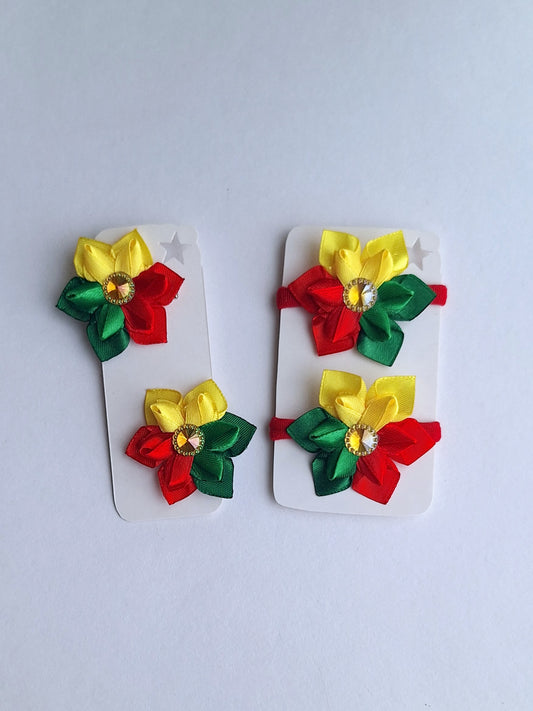 Sagučiai ir gumytės į plaukus - trispalvė