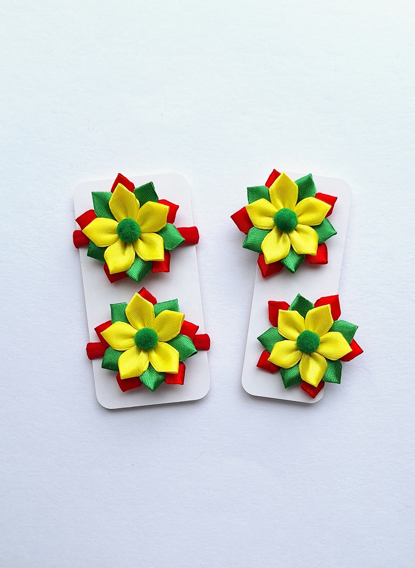 Sagučiai ir gumytės į plaukus  - trispalvė.